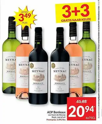 Intermarché Aop Bordeaux Les Hauts De Meynac Rond Rosé Of Wit aanbieding