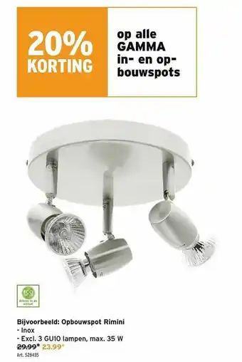 GAMMA Opbouwspot Rimini 20% Korting aanbieding