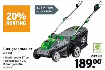 GAMMA Lux Grasmaaier Accu 20% Korting aanbieding