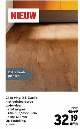 GAMMA Click Vinyl Xb Zwolle Met Geïntegreerde Ondervloer aanbieding