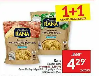 Intermarché Rana Gevulde Pasta 1+1 Gratis Naar Keuze aanbieding