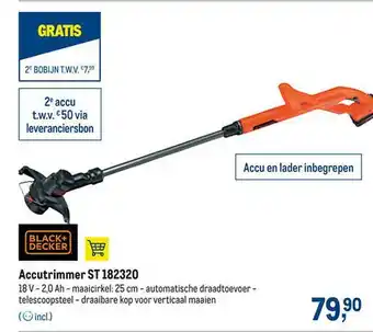 Makro Accutrimmer St 182320 Black + Decker aanbieding