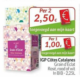 Intermarché Igp Côtes Catalanes Grain D'éclat Rosé Rood Of Wit aanbieding