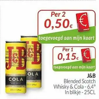 J&b Blended Scotch Whisky & Cola