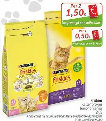 Intermarché Friskies Kattenbrokjes Junior Of Senior aanbieding