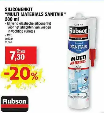 Hubo Siliconenkit aanbieding