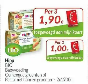 Intermarché Hipp Bio Babyvoeding Gemengde Groenten Of Pasta Met Ham En Groenten aanbieding