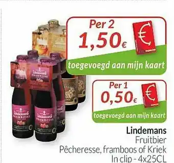 Lindemans Fruitbier Pêcheresse Framboos Of Kriek