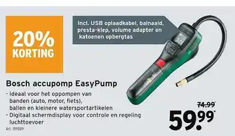 GAMMA Bosch Accupomp Easypump 20% Korting aanbieding