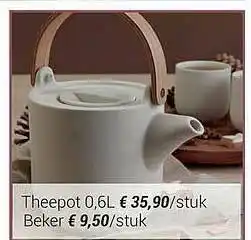 Theepot Stuk Beker