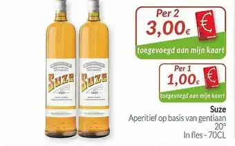 Intermarché Suze Aperitief Of Basis Van Gentiaan 20° aanbieding