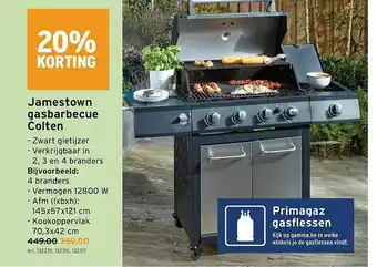 GAMMA Jamestown Gasbarbecue Colten 20% Korting aanbieding