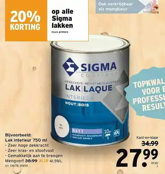GAMMA Lak Interieur 750 Ml 20% Korting aanbieding