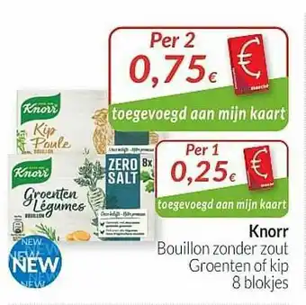 Intermarché Knorr Bouillon Zonder Zout Groenten Of Kip aanbieding