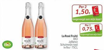Intermarché La Rosé Fruité Bio Jaillance Schuimwijn Rosé aanbieding