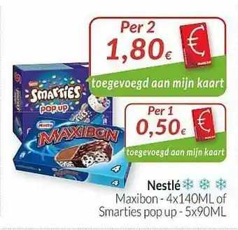 Intermarché Nestlé Maxibon Smarties Pop Up aanbieding