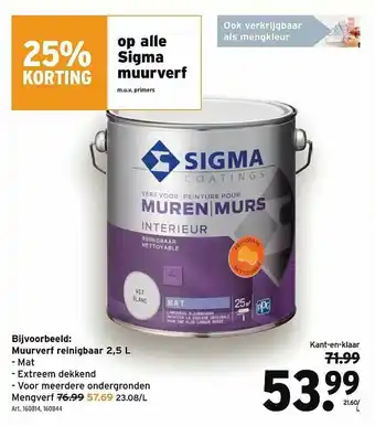 GAMMA Muurverf Reinigbaar 25% Korting aanbieding
