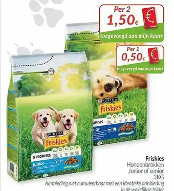 Intermarché Friskies Hondenbrokken Junior Of Senior aanbieding