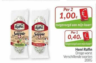 Intermarché Henri Raffin Droge Worst aanbieding