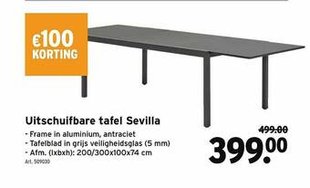GAMMA Uitschuifbare Tafel Sevilla aanbieding