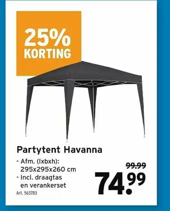 GAMMA Partytent Havanna 25% Korting aanbieding