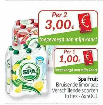Intermarché Spa Fruit Bruisende Limonade aanbieding