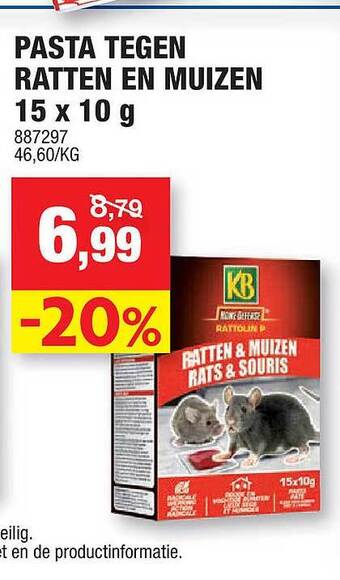 Hubo Pasta tegen ratten en muizen aanbieding
