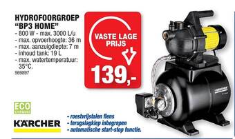 Hubo Hydrofoorgroep bp3 home aanbieding