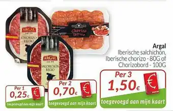 Intermarché Argal Iberische Salchichón Iberische Chorizo Of Chorizobord aanbieding