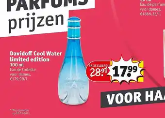 Kruidvat Davidoff Cool Water Limited Edition aanbieding