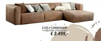 Meubelen Jonckheere 3 Zit + Longchair aanbieding