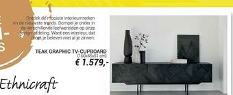 Teak Graphic Tv-cupboard