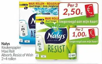 Intermarché Nalys Keukenpapier Maxi Roll Absorb Resist Of Wish aanbieding