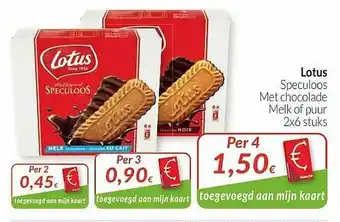 Intermarché Lotus Speculoos Met Chocolate Melk Of Puur aanbieding