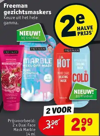 Kruidvat Freeman Gezichtsmaskers aanbieding
