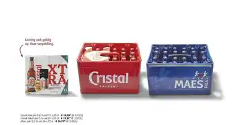 Colruyt Cristal xtra, cristal alken, maes pils aanbieding