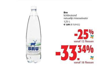 Colruyt Bru lichtbruisend natuurlijk ineraalwater aanbieding