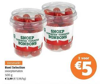 Colruyt Boni selection snoeptomaten aanbieding