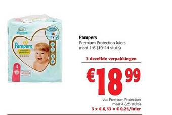 Colruyt Pampers premium protection luiers aanbieding