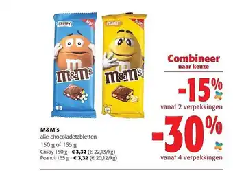 Colruyt M&m's chocoladetabletten aanbieding