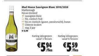 Colruyt Mud house sauvignon blanc aanbieding