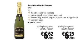 Colruyt Cava gran barón reserva brut aanbieding