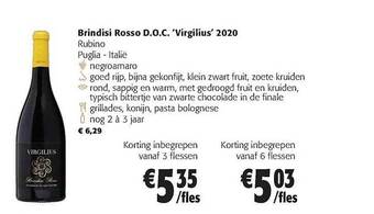 Colruyt Brindisi rosso doc virgilius aanbieding
