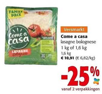 Colruyt Come a casa lasagne bolognese aanbieding