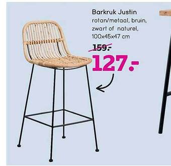 Leen Bakker Barkruk justin aanbieding