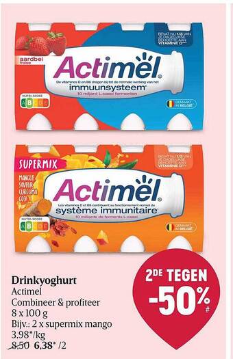 Delhaize Drinkyoghurt actimel aanbieding