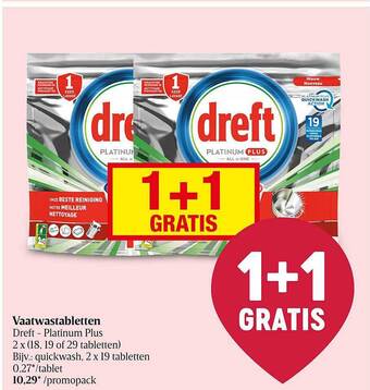 Delhaize Vaatwastabletten dreft aanbieding