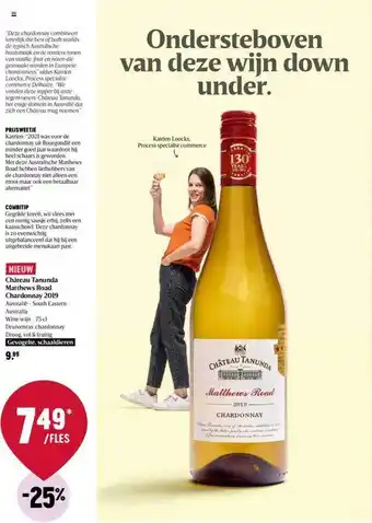 Delhaize Château tanunda matthews road chardonnay aanbieding