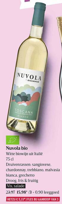 Delhaize Nuvola bio aanbieding