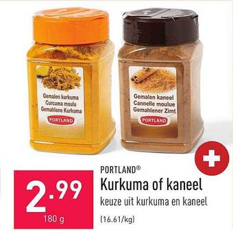 ALDI Portland kurkuma of kaneel aanbieding